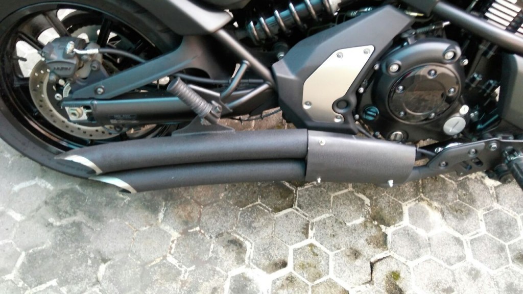 Knalpot double muffler buatan lokal